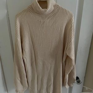 Shein High Neck Bishop Sleeve Sweater Dress